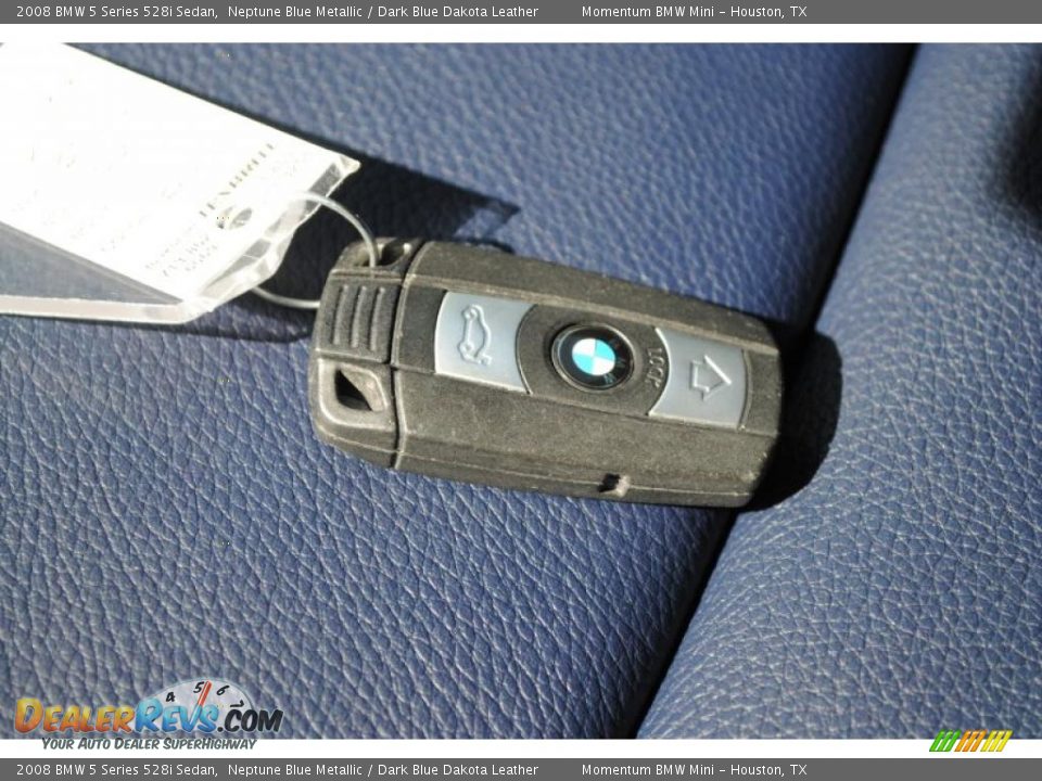 2008 BMW 5 Series 528i Sedan Neptune Blue Metallic / Dark Blue Dakota Leather Photo #20