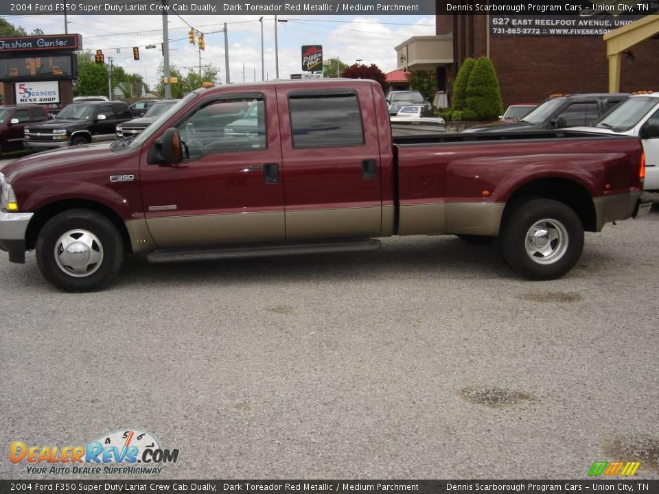 2004 Ford F350 Super Duty Lariat Crew Cab Dually Dark Toreador Red Metallic / Medium Parchment Photo #1