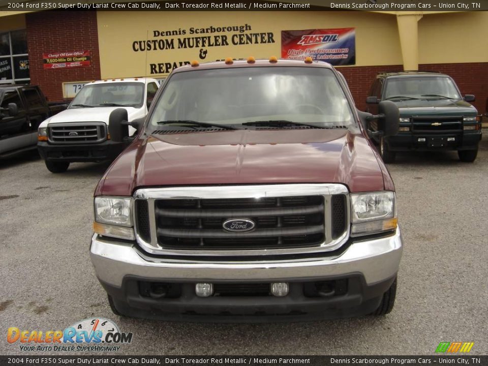 2004 Ford F350 Super Duty Lariat Crew Cab Dually Dark Toreador Red Metallic / Medium Parchment Photo #2