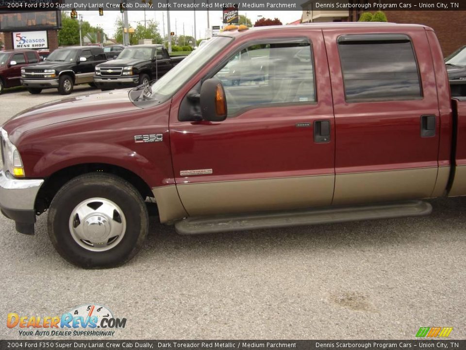 2004 Ford F350 Super Duty Lariat Crew Cab Dually Dark Toreador Red Metallic / Medium Parchment Photo #4