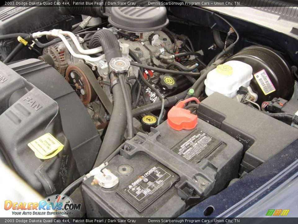 2003 Dodge Dakota Quad Cab 4x4 Patriot Blue Pearl / Dark Slate Gray Photo #11