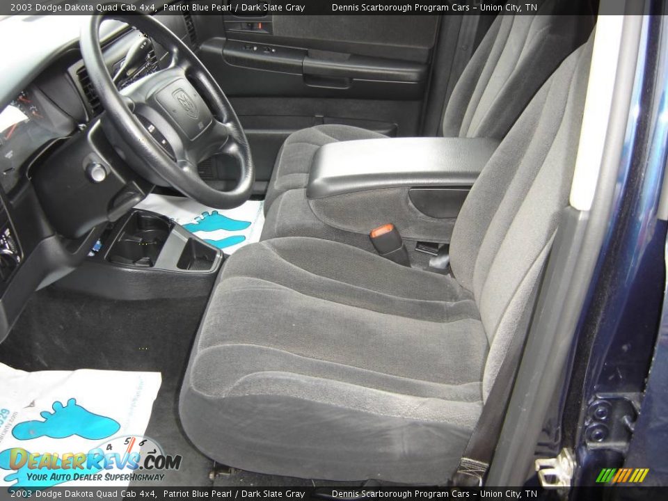 2003 Dodge Dakota Quad Cab 4x4 Patriot Blue Pearl / Dark Slate Gray Photo #14