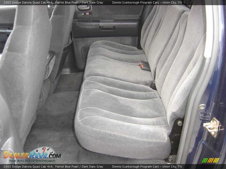 2003 Dodge Dakota Quad Cab 4x4 Patriot Blue Pearl / Dark Slate Gray Photo #15