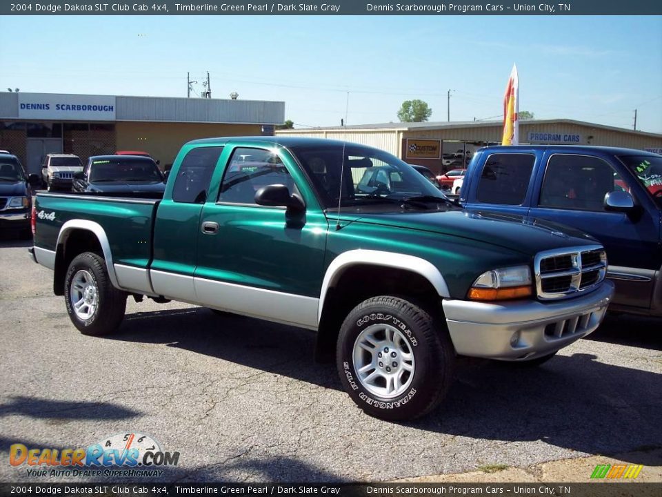 2004 Dodge Dakota SLT Club Cab 4x4 Timberline Green Pearl / Dark Slate Gray Photo #1