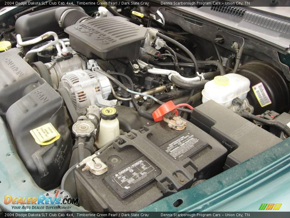 2004 Dodge Dakota SLT Club Cab 4x4 Timberline Green Pearl / Dark Slate Gray Photo #12