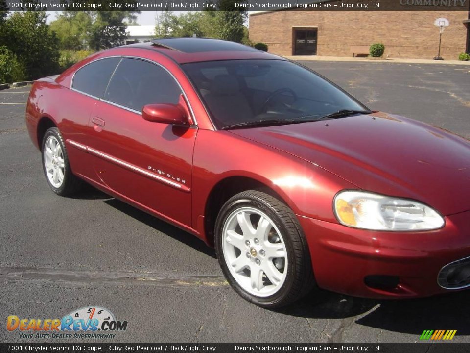 2001 Chrysler Sebring LXi Coupe Ruby Red Pearlcoat / Black/Light Gray Photo #1