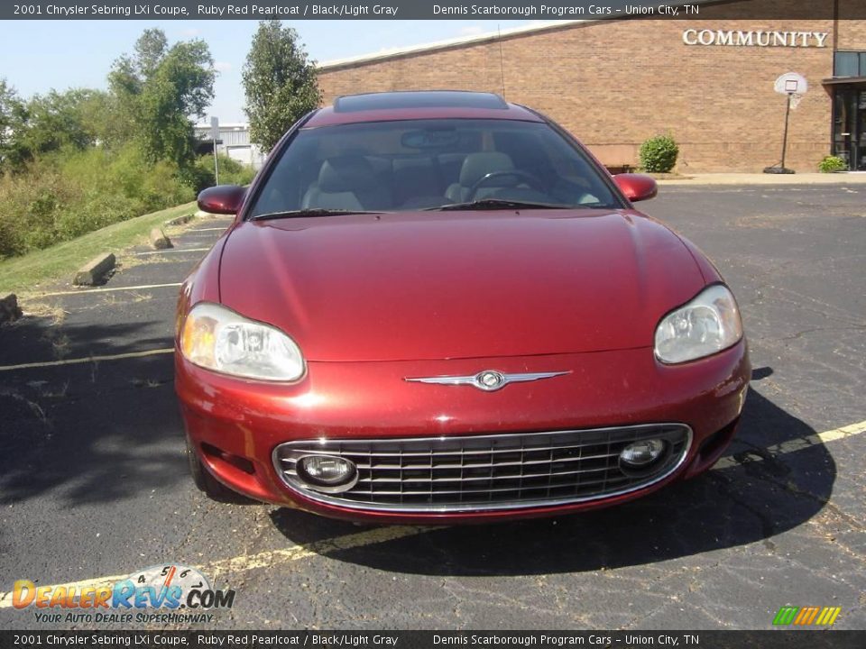 2001 Chrysler Sebring LXi Coupe Ruby Red Pearlcoat / Black/Light Gray Photo #3