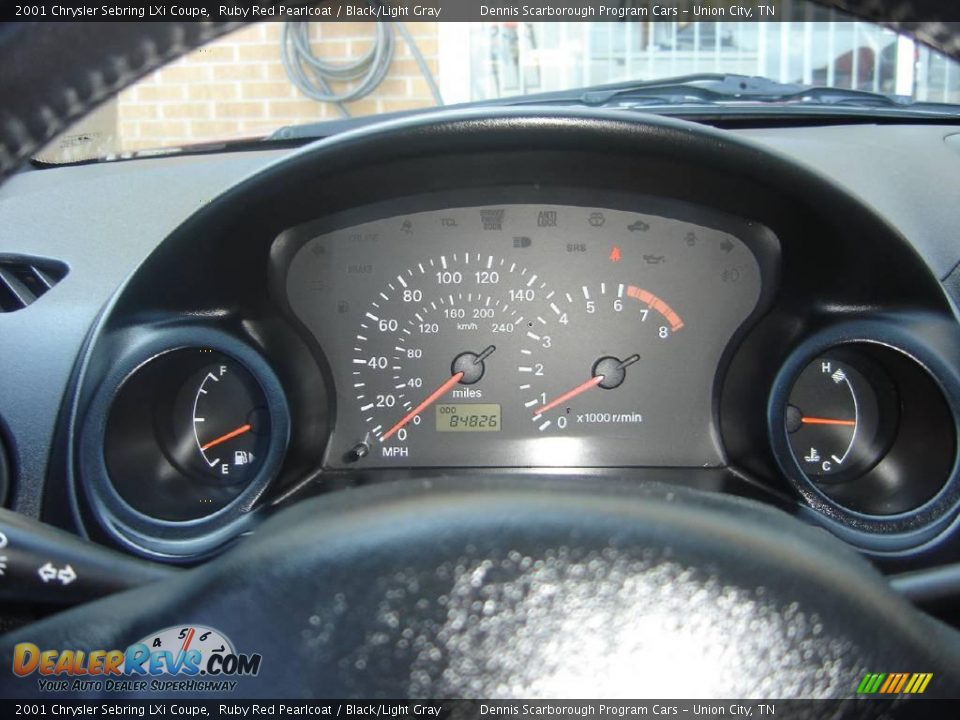 2001 Chrysler Sebring LXi Coupe Ruby Red Pearlcoat / Black/Light Gray Photo #5