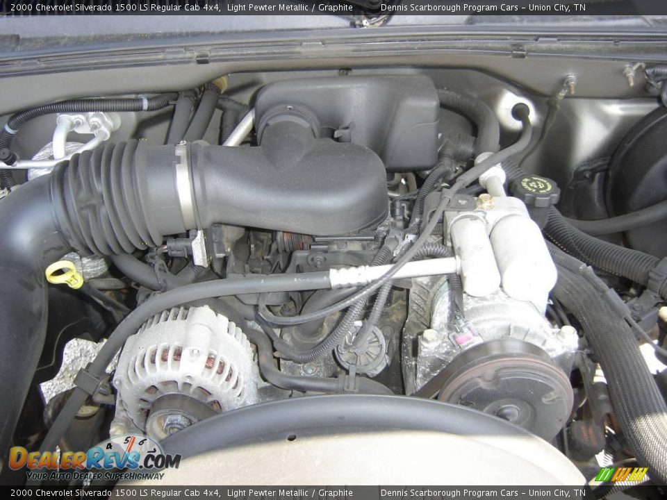 2000 Chevrolet Silverado 1500 LS Regular Cab 4x4 Light Pewter Metallic / Graphite Photo #8