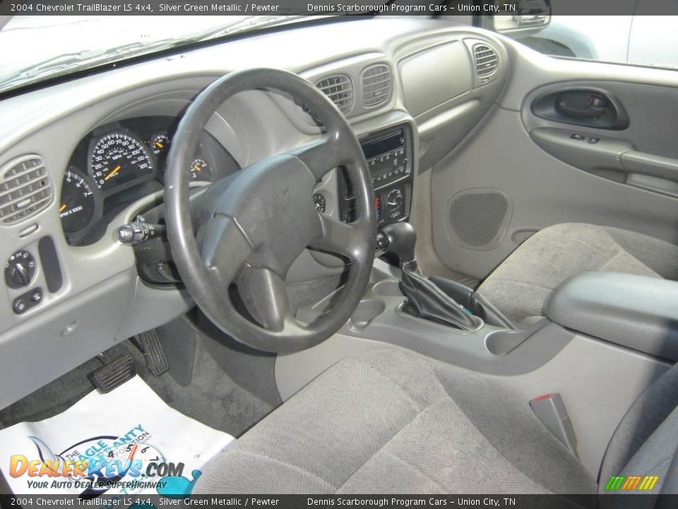 2004 Chevrolet TrailBlazer LS 4x4 Silver Green Metallic / Pewter Photo #7