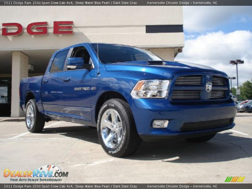 2011 Dodge Ram 1500 Sport Crew Cab 4x4 Deep Water Blue Pearl / Dark Slate Gray Photo #1