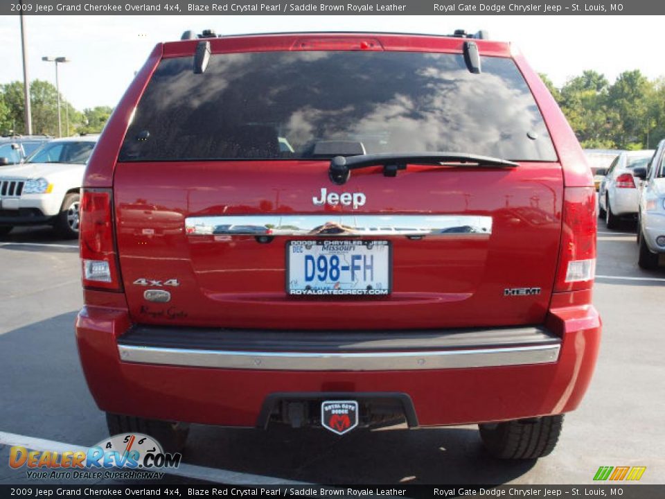 2009 Jeep Grand Cherokee Overland 4x4 Blaze Red Crystal Pearl / Saddle Brown Royale Leather Photo #6