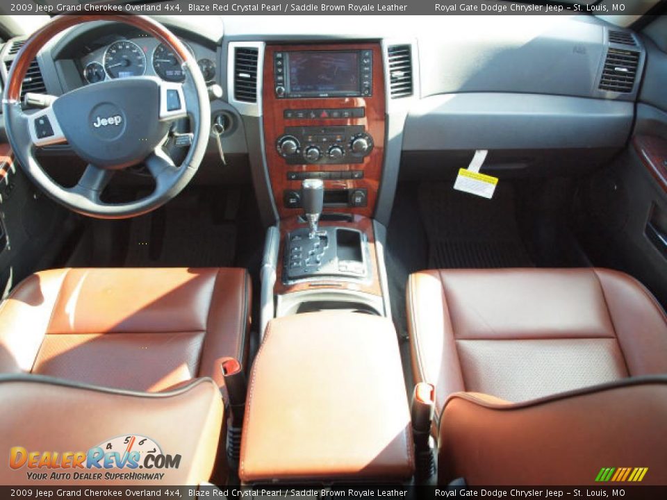 Saddle Brown Royale Leather Interior - 2009 Jeep Grand Cherokee Overland 4x4 Photo #10