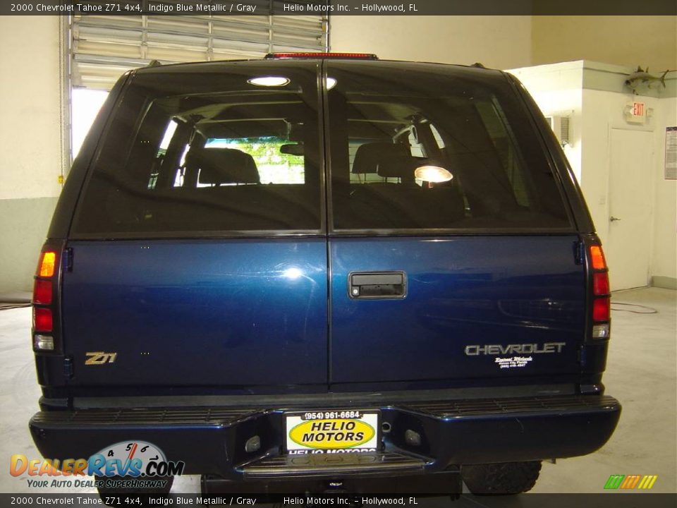 2000 Chevrolet Tahoe Z71 4x4 Indigo Blue Metallic / Gray Photo #3