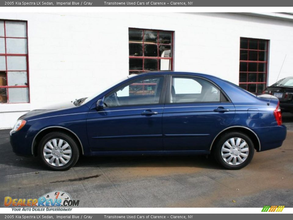 2005 Kia Spectra LX Sedan Imperial Blue / Gray Photo #14