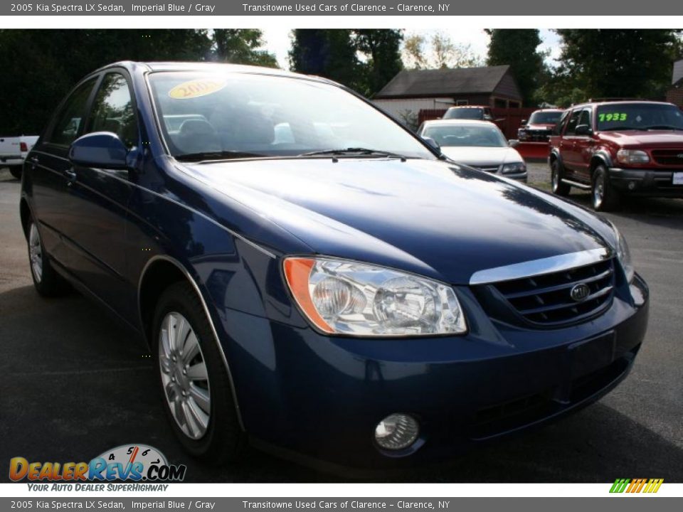 2005 Kia Spectra LX Sedan Imperial Blue / Gray Photo #17