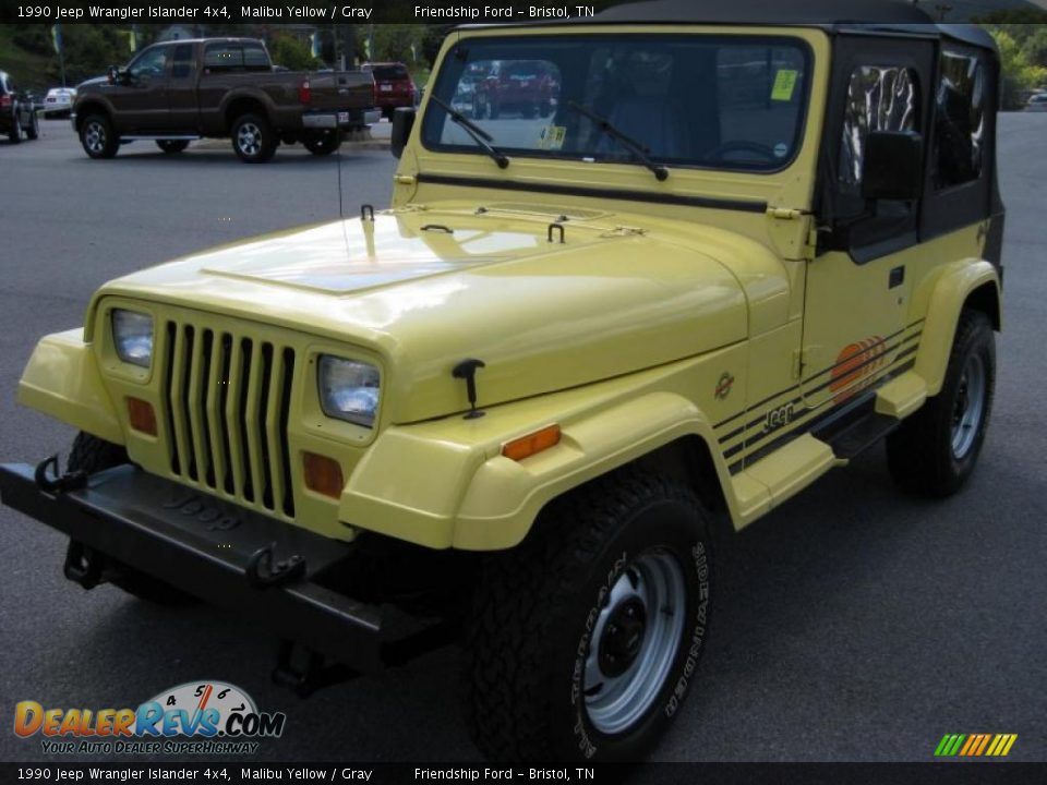 1990 Jeep Wrangler Islander 4x4 Malibu Yellow / Gray Photo #2