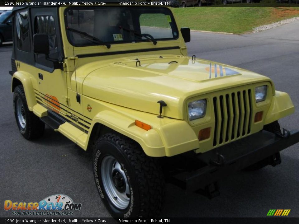 1990 Jeep Wrangler Islander 4x4 Malibu Yellow / Gray Photo #4