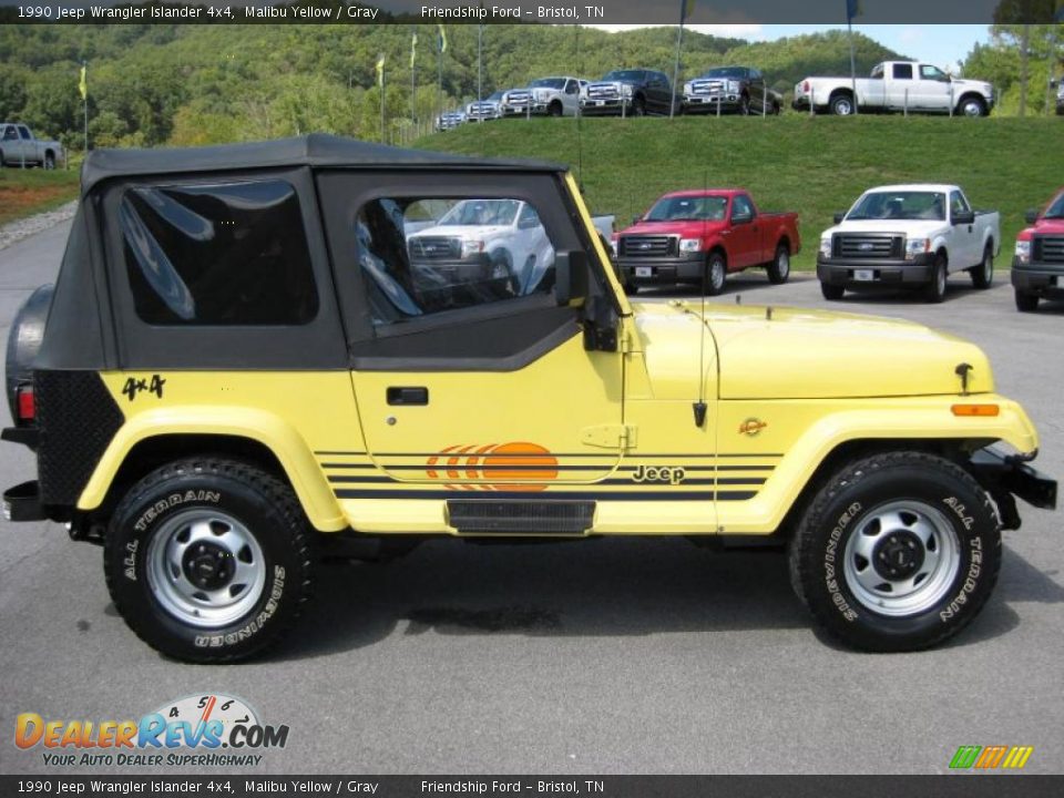 1990 Jeep Wrangler Islander 4x4 Malibu Yellow / Gray Photo #5