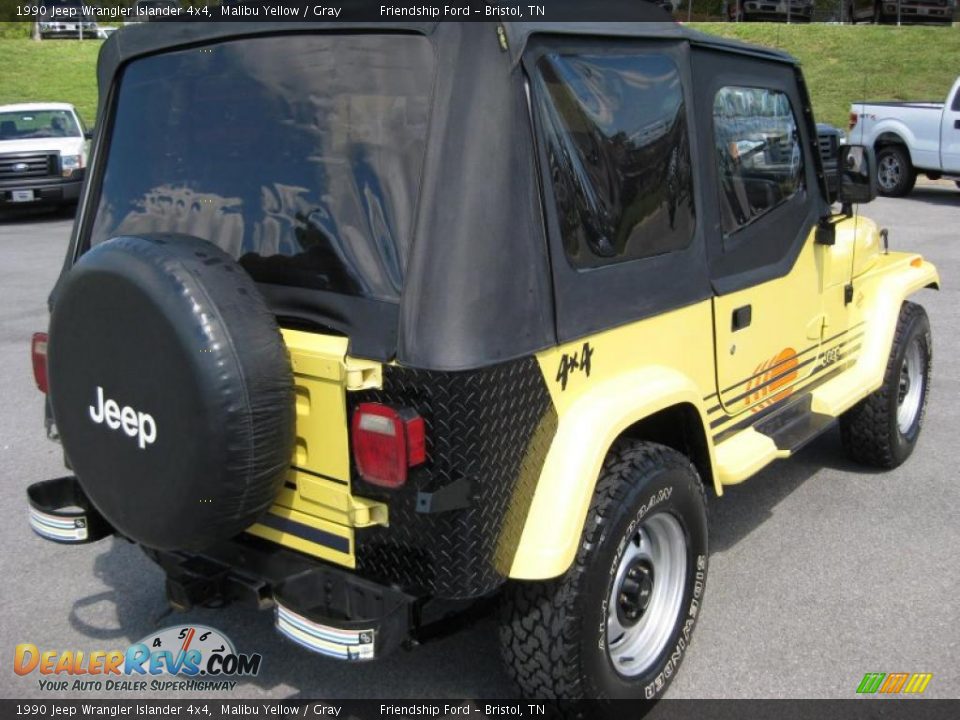 1990 Jeep Wrangler Islander 4x4 Malibu Yellow / Gray Photo #6