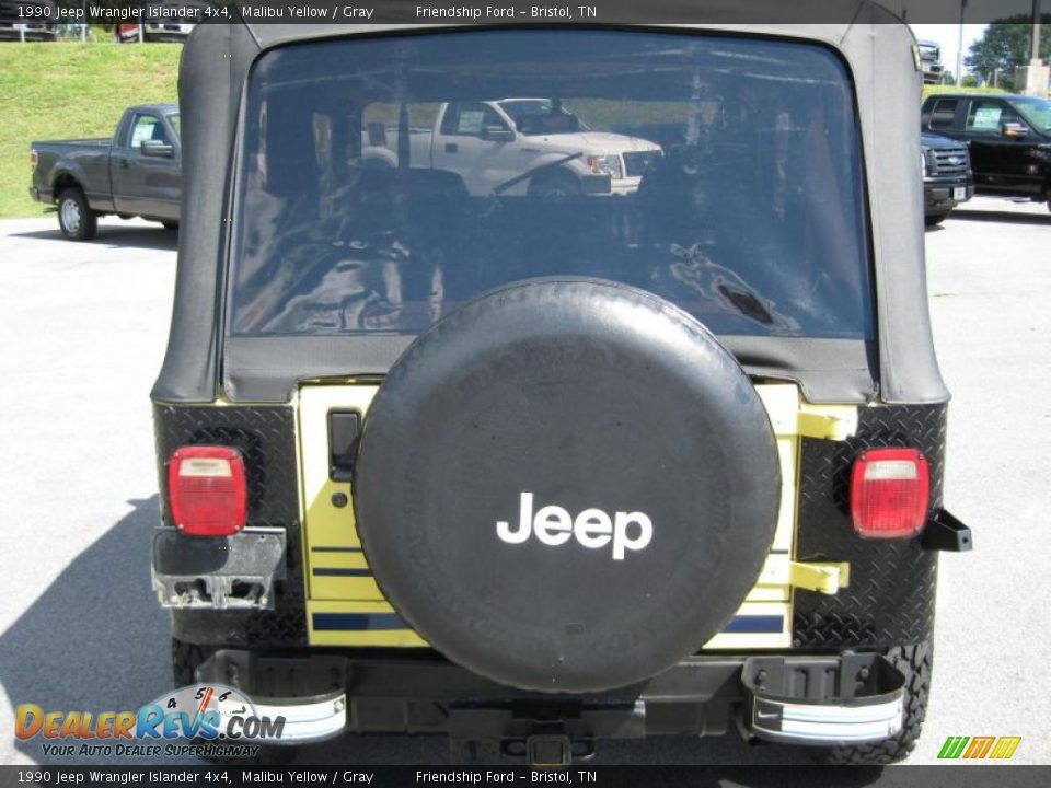 1990 Jeep Wrangler Islander 4x4 Malibu Yellow / Gray Photo #7