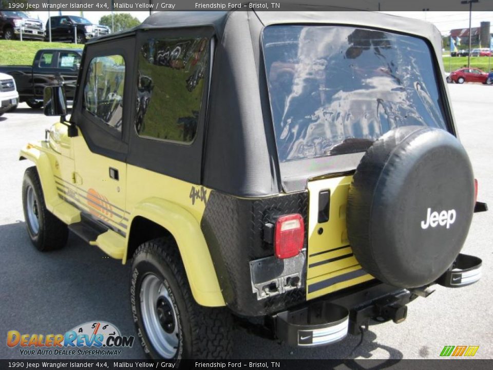 1990 Jeep Wrangler Islander 4x4 Malibu Yellow / Gray Photo #8