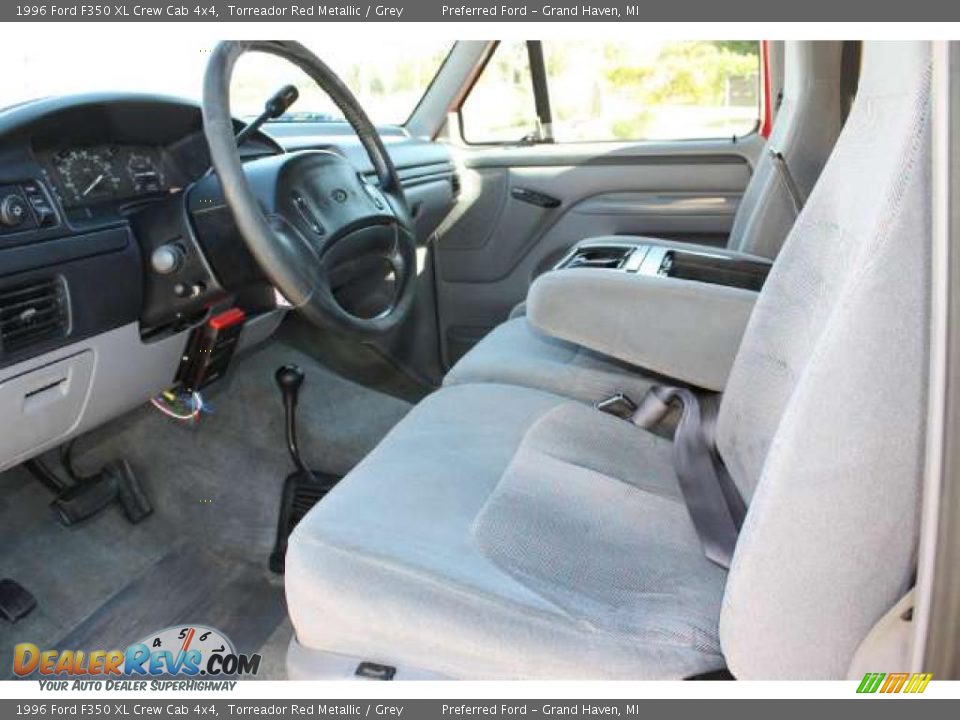 1996 Ford F350 XL Crew Cab 4x4 Torreador Red Metallic / Grey Photo #9