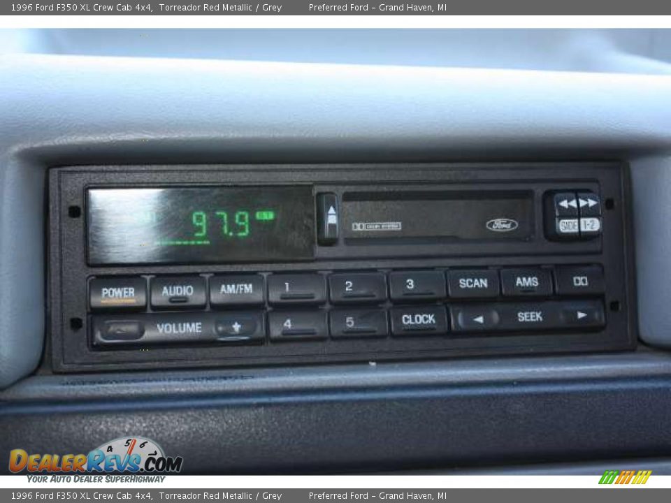 1996 Ford F350 XL Crew Cab 4x4 Torreador Red Metallic / Grey Photo #12