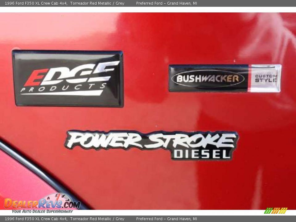 1996 Ford F350 XL Crew Cab 4x4 Torreador Red Metallic / Grey Photo #22