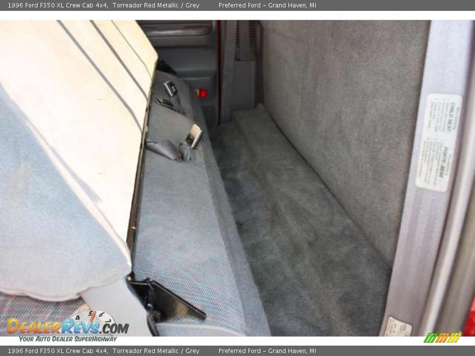 1996 Ford F350 XL Crew Cab 4x4 Torreador Red Metallic / Grey Photo #24