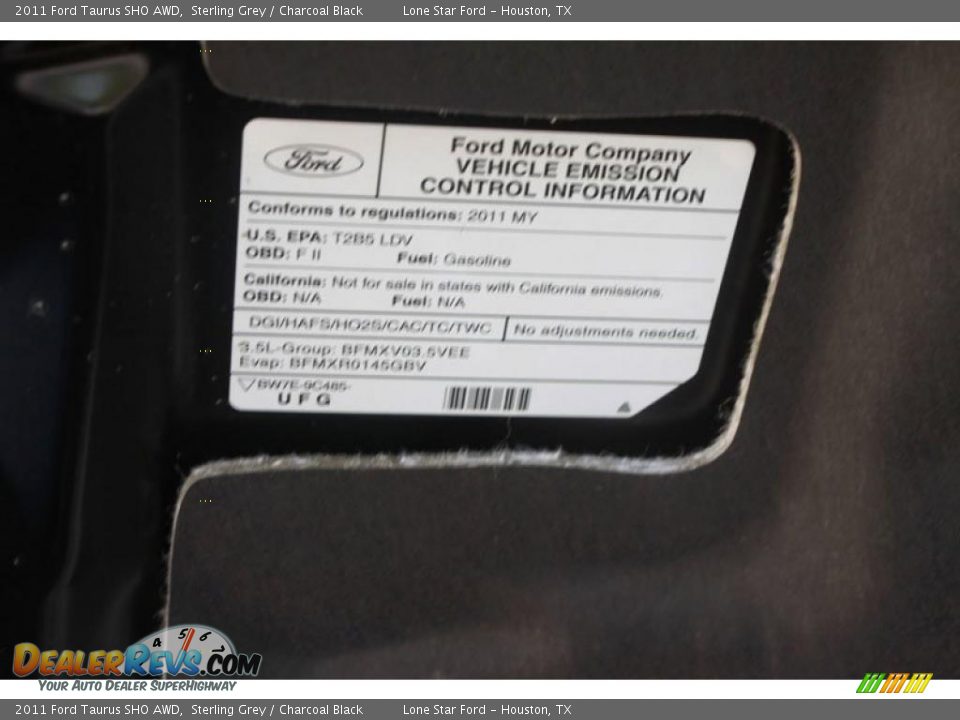 2011 Ford Taurus SHO AWD Sterling Grey / Charcoal Black Photo #19