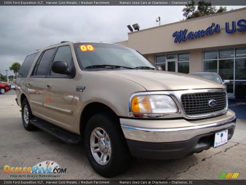 2000 Ford Expedition XLT Harvest Gold Metallic / Medium Parchment Photo #2