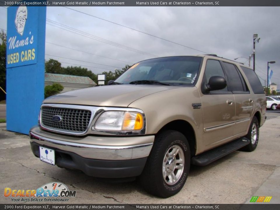 2000 Ford Expedition XLT Harvest Gold Metallic / Medium Parchment Photo #4