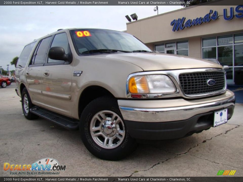 2000 Ford Expedition XLT Harvest Gold Metallic / Medium Parchment Photo #34