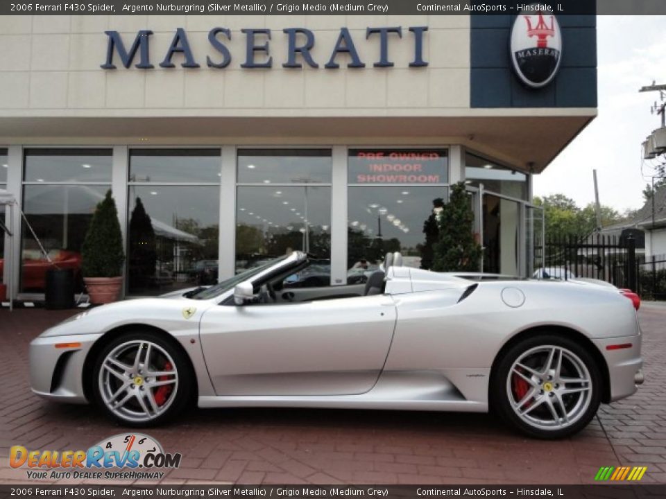 2006 Ferrari F430 Spider Argento Nurburgring (Silver Metallic) / Grigio Medio (Medium Grey) Photo #12