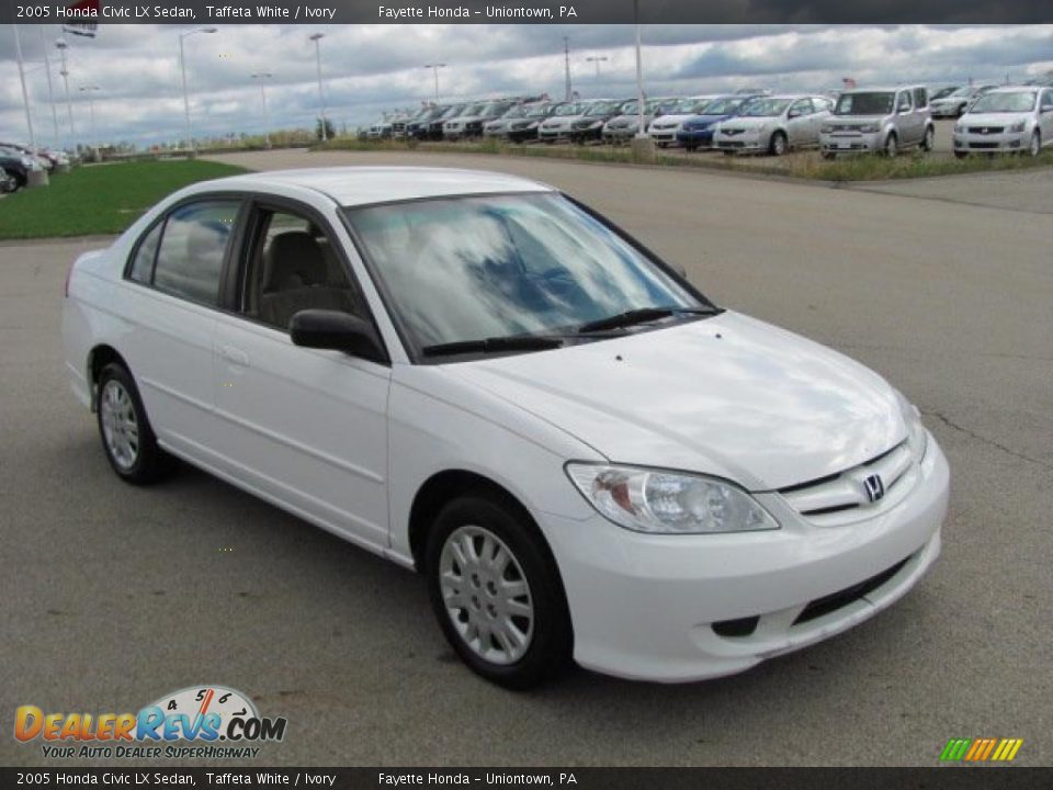 2005 Honda Civic LX Sedan Taffeta White / Ivory Photo #5