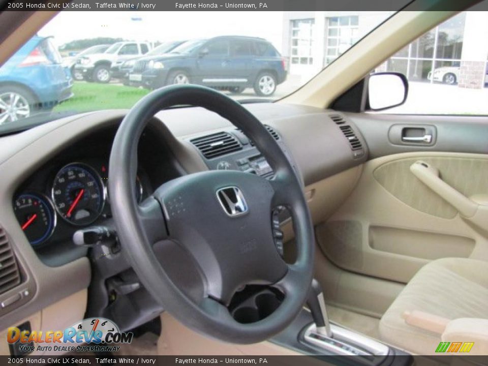 2005 Honda Civic LX Sedan Taffeta White / Ivory Photo #7