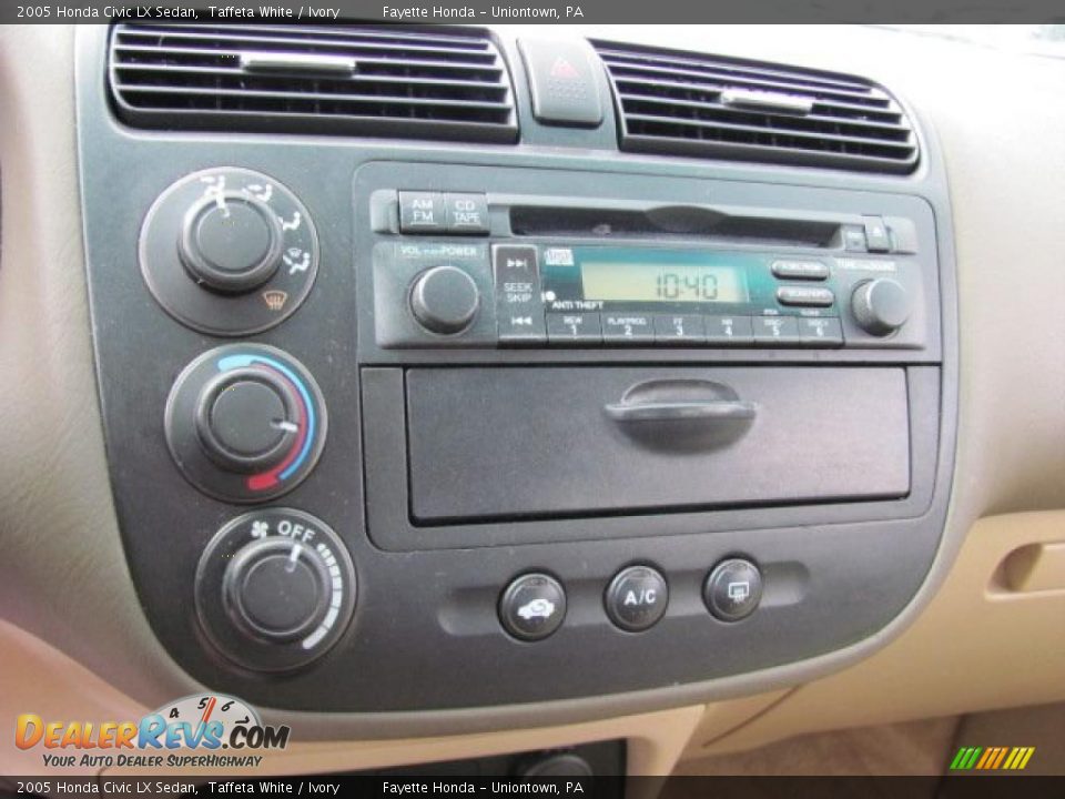 2005 Honda Civic LX Sedan Taffeta White / Ivory Photo #17
