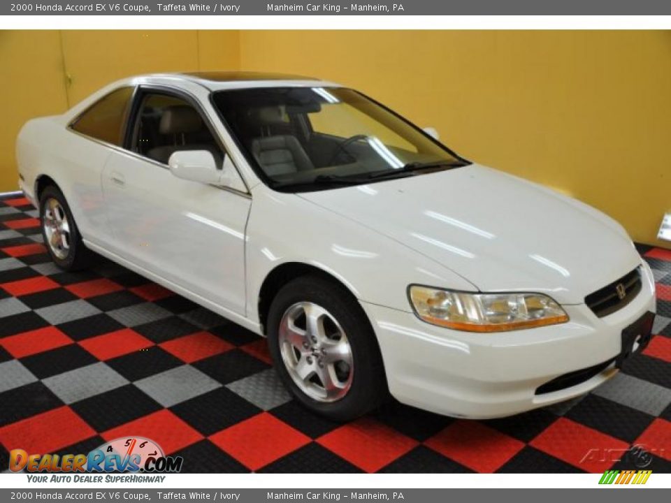 2000 Honda Accord EX V6 Coupe Taffeta White / Ivory Photo #1