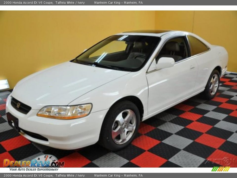 2000 Honda Accord EX V6 Coupe Taffeta White / Ivory Photo #3