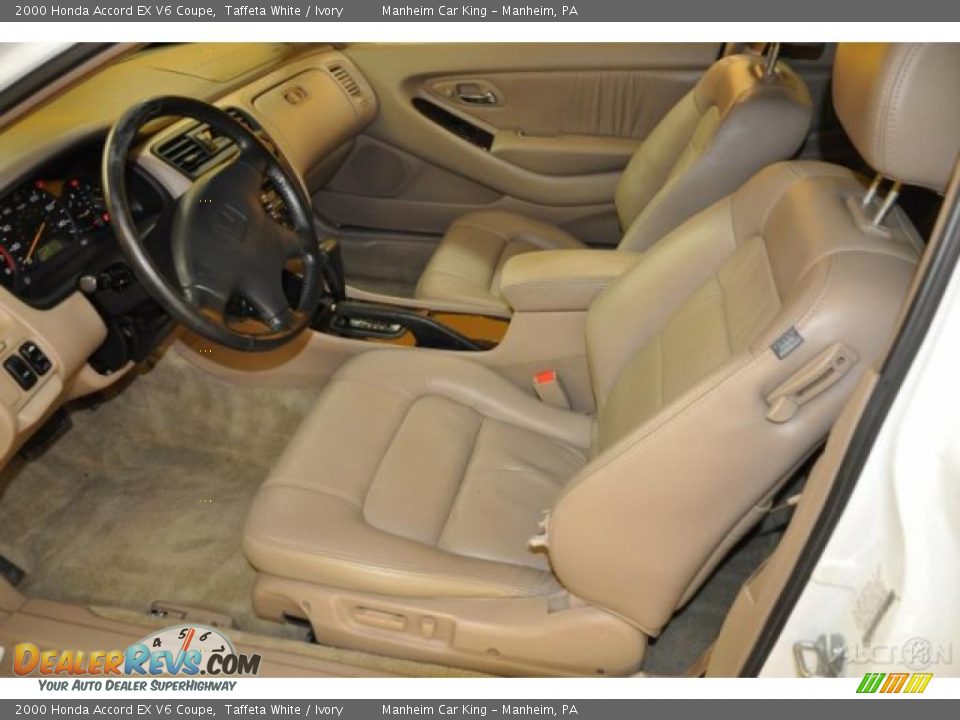 Ivory Interior - 2000 Honda Accord EX V6 Coupe Photo #13