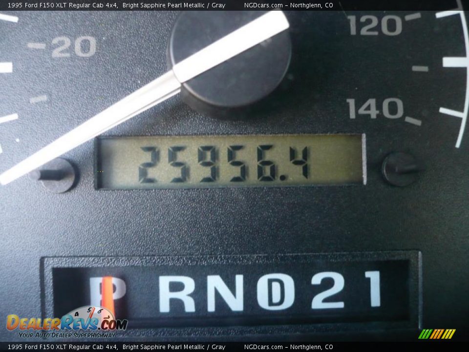 1995 Ford F150 XLT Regular Cab 4x4 Bright Sapphire Pearl Metallic / Gray Photo #22
