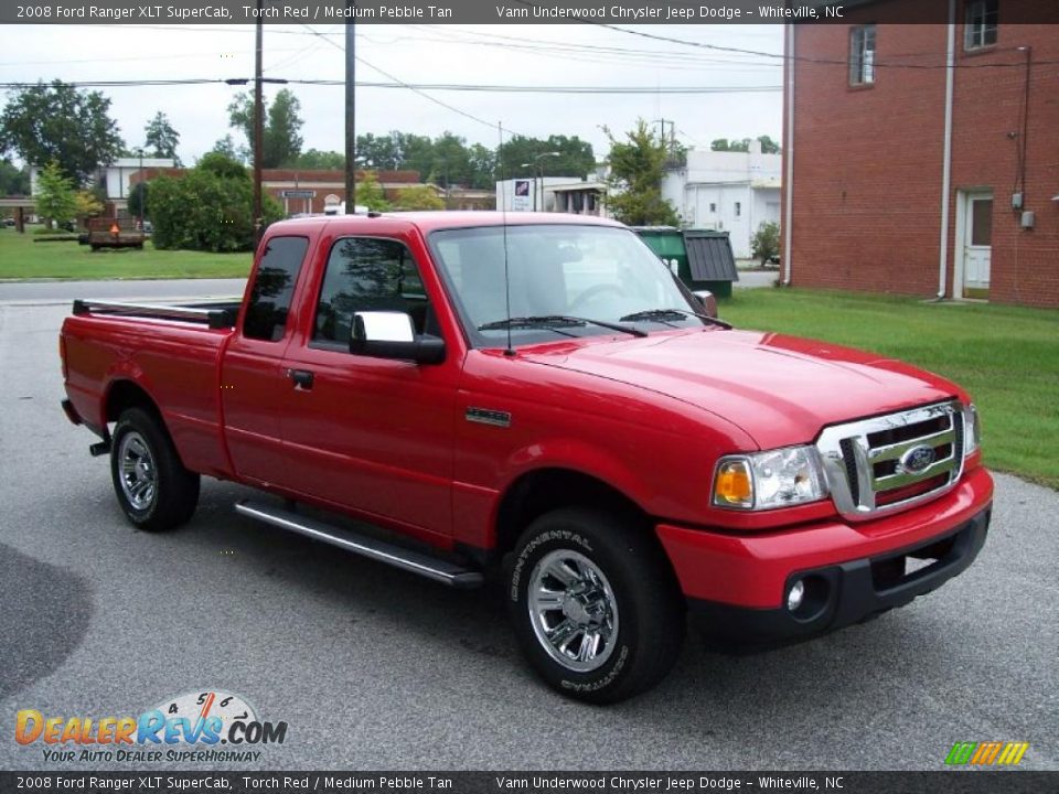 2008 Ford Ranger XLT SuperCab Torch Red / Medium Pebble Tan Photo #3