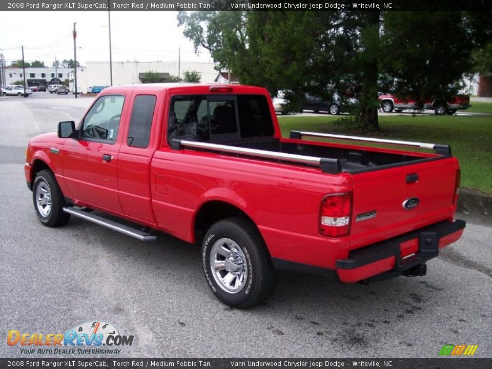 2008 Ford Ranger XLT SuperCab Torch Red / Medium Pebble Tan Photo #5