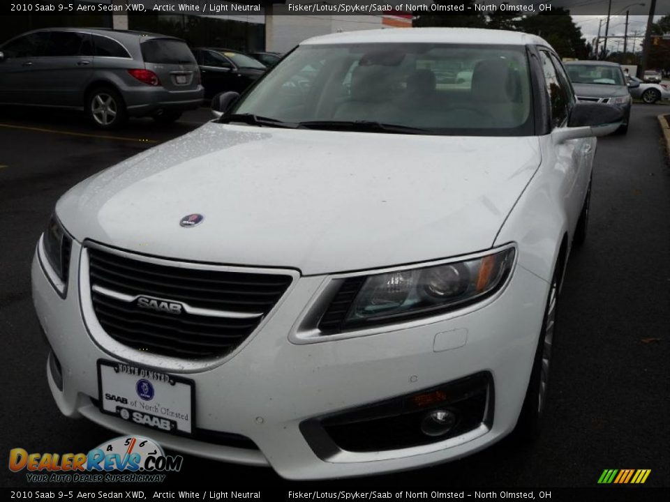 2010 Saab 9-5 Aero Sedan XWD Arctic White / Light Neutral Photo #1