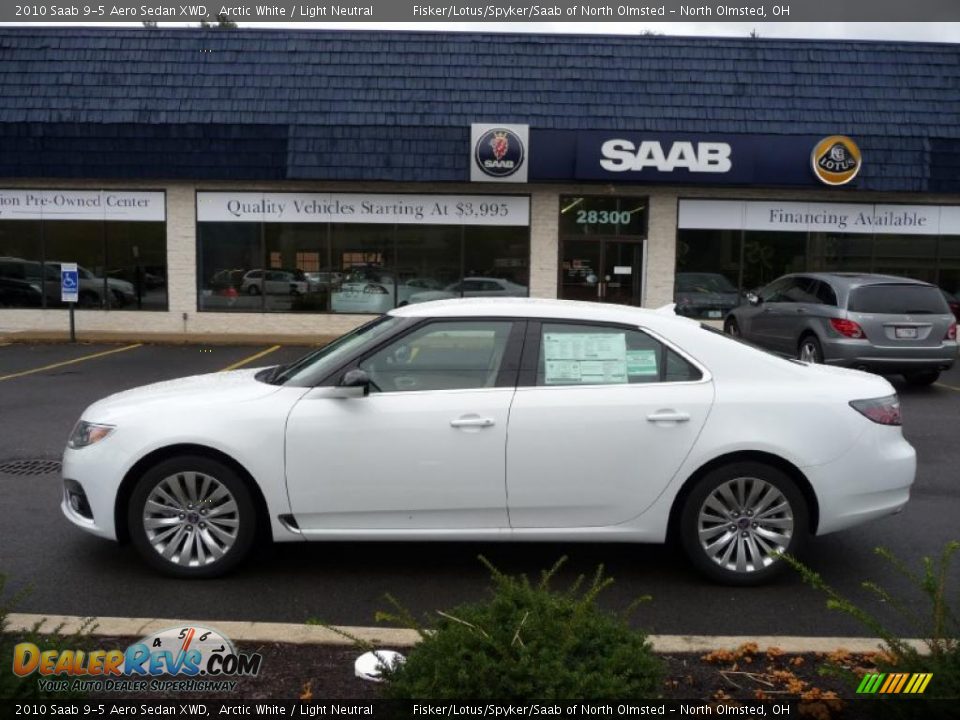 2010 Saab 9-5 Aero Sedan XWD Arctic White / Light Neutral Photo #8