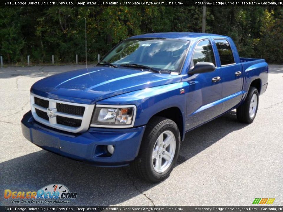 2011 Dodge Dakota Big Horn Crew Cab Deep Water Blue Metallic / Dark Slate Gray/Medium Slate Gray Photo #1