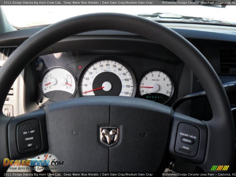 2011 Dodge Dakota Big Horn Crew Cab Deep Water Blue Metallic / Dark Slate Gray/Medium Slate Gray Photo #10