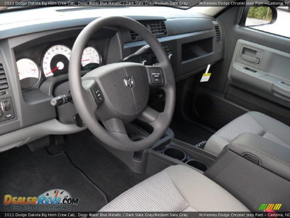 2011 Dodge Dakota Big Horn Crew Cab Deep Water Blue Metallic / Dark Slate Gray/Medium Slate Gray Photo #24