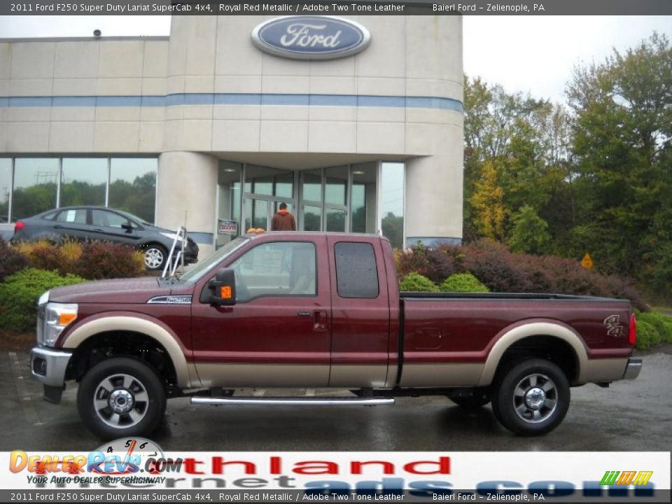 2011 Ford F250 Super Duty Lariat SuperCab 4x4 Royal Red Metallic / Adobe Two Tone Leather Photo #1